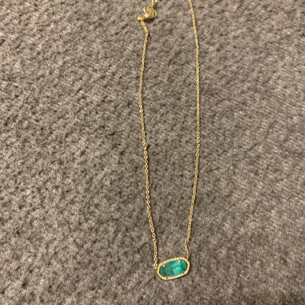 Kendra Scott emerald necklace (May birthstone), gold chain